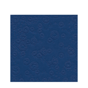 Paper+design servet 3-laags 25x25cm moments reliëf blauw 16 stuks