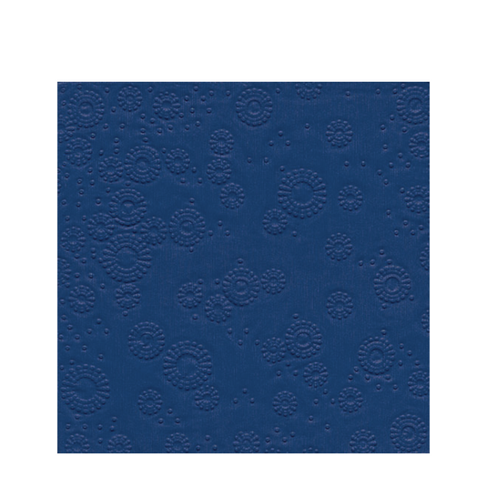Paper+design servet 3-laags 25x25cm moments reliëf blauw 16 stuks