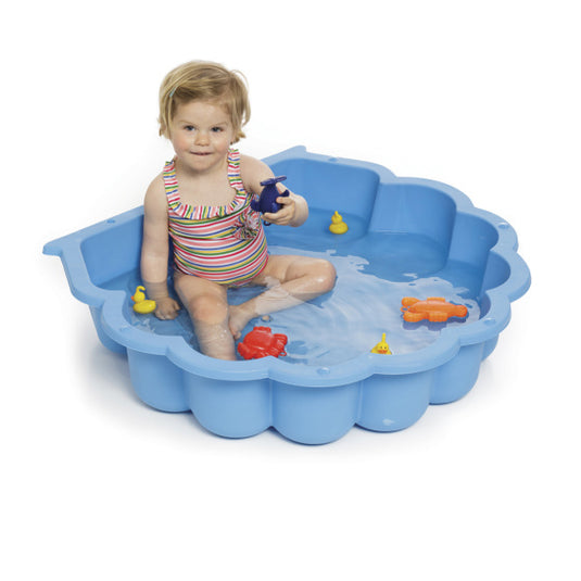 zandbak Schelp 87 x 78 x 18 cm blauw met hoes