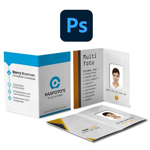 Benel pasfotomapjes wit met print 1000 st.