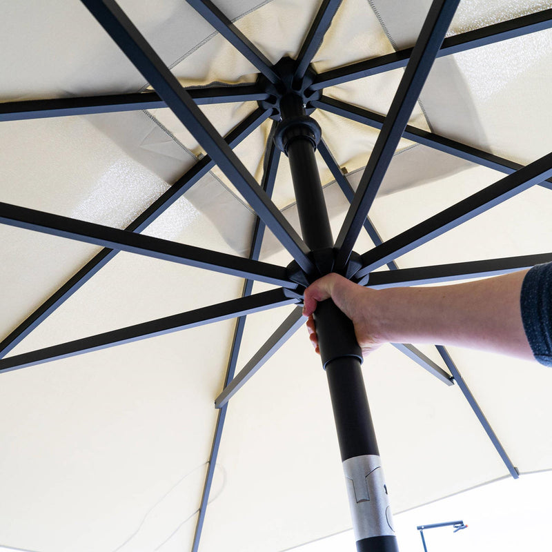 Afbeelding laden in galerijviewer, Madison parasol moraira push-up vierkant 230x230cm met tilt-functie ecru
