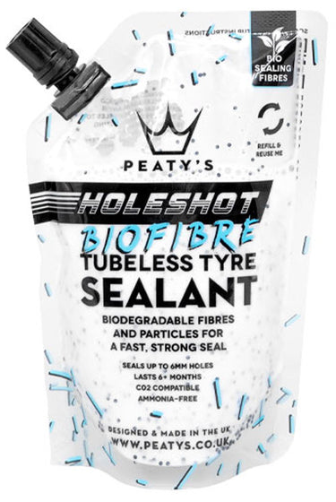 Peaty's holeshot biofibre tubeless tyre sealant