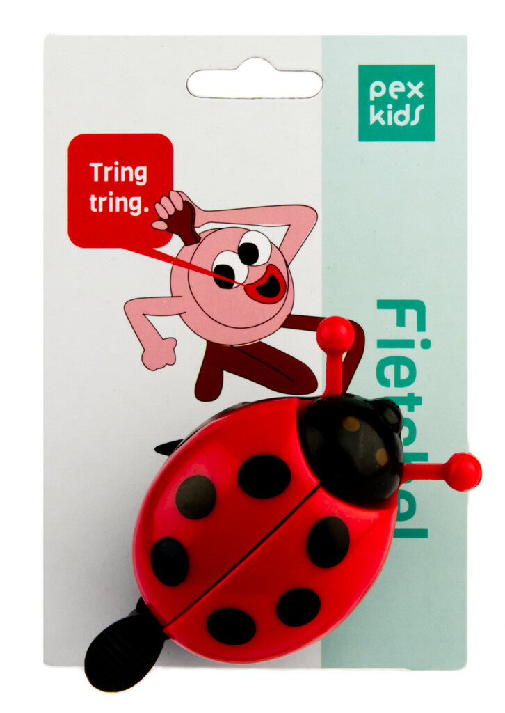 Load image into Gallery viewer, Bicycle Bell Pexkids Ladybugs met open vleugels - rood zwart
