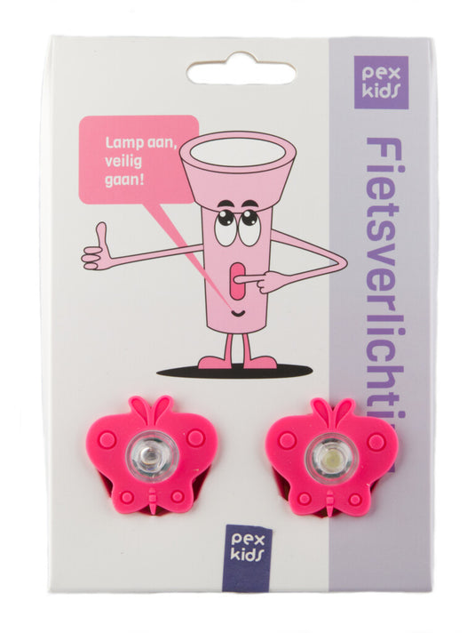Pexkids verlichtingsset led vlinder met siliconen strap - rood
