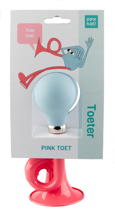 Fietshoorn lokken pexkids - roze met groene bal