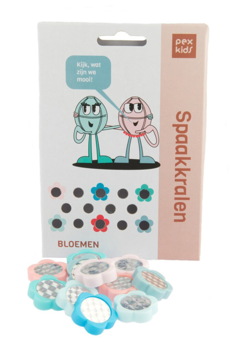 Load image into Gallery viewer, Bicycle sprak kralen Pexkid's Flowers gesorteerd 4-kleurig (12 stuks op kaart)
