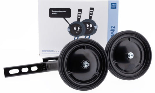 Buzaglo pexkids stabilo set 12-20 inch zwart luxe stalen wiel zijwielen
