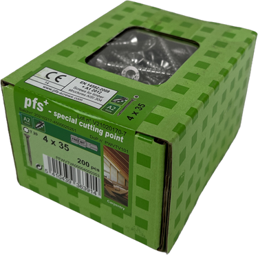 Pgb-europe pfs+ | rvs spaanplaatschroef pfs+ vk-t ø 4,0x35 a2 - 200 stuks - pfwvtva00004000353