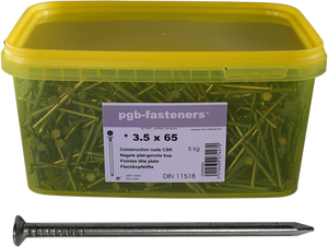 Pgb-europe pgb-fasteners | nagel plat kop d.1151b ø 3,50x80 (emmer) 000npk00000350080m