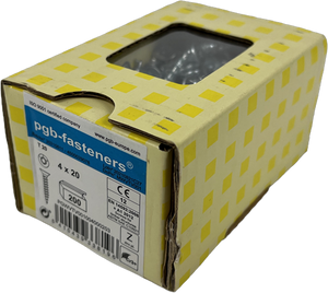 Pgb-europe pgb-fasteners universele spaanplaatschroef vk-t voldraad verzonken kop ø4,0x20 zn tx20 | 200 st | pgwvtv001004000203