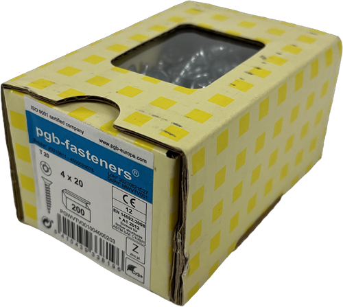 Load image into Gallery viewer, Pgb-europe pgb-fasteners universele spaanplaatschroef vk-t voldraad verzonken kop ø4,0x20 zn tx20 | 200 st | pgwvtv001004000203
