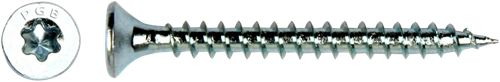 Pgb-europe pgb-fasteners universele spaanplaatschroef vk-t voldraad verzonken kop ø4,0x60 zn tx20 | 200 st | pgwvtv001004000603