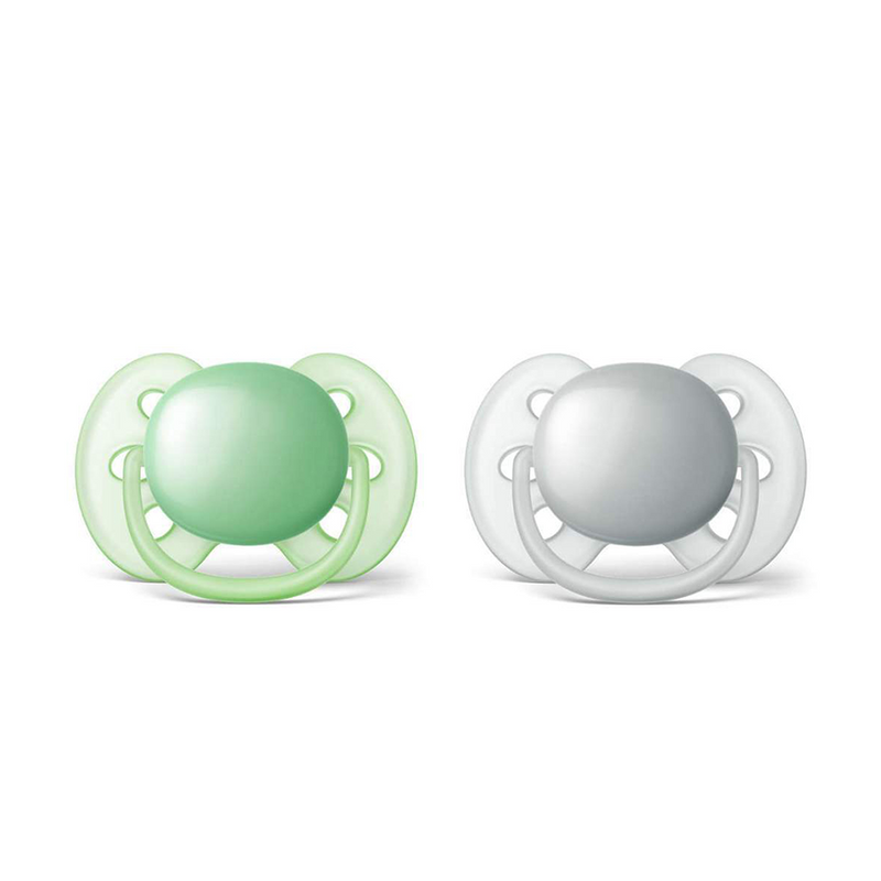 Laden Sie das Bild in Galerie -Viewer, Philips fopspeen avent ultra soft grijs groen 2 stuks
