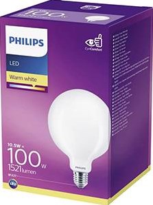 Philips led globe g120 e27 10,5-100w 2700k filament mat - led3828