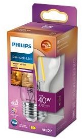 Cargue la imagen en el visor de la galería, Philips led lamp transparant - 40 w - e27 - dimbaar warmwit licht
