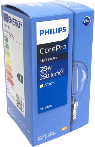 Chargez l'image dans la visionneuse de la galerie, Philips led kogel e14 2-25w 2700k filament helder - led3727
