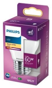 ギャラリービューアに画像をロードする, Philips led lamp - kogellamp met e27 fitting - warmwit licht: 2700k - 60w - mat glas
