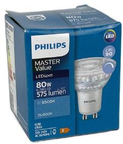 ギャラリービューアに画像をロードする, Philips led spot gu10 6,2-80w 6500k dimbaar - led3455
