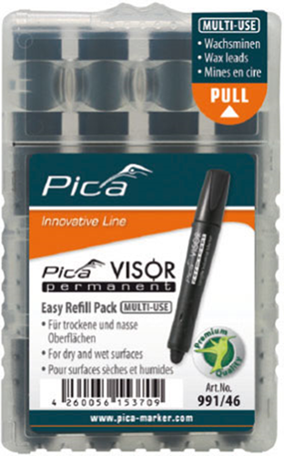 Pica 991 46 visor permanent navulling | zwart - pi99146