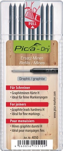 Pica vullingenset | 10x grafiet speciale hardheid h | voor fijne markeringen | dry 4050 | 10 stiften set | 1 stuk - 4050 - 4050
