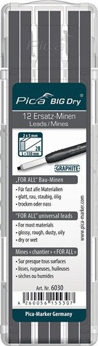 Pica vullingenset | 12x grafiet | universeel | big dry 6030 | 12 stiften set | 1 stuk - 6030 - 6030
