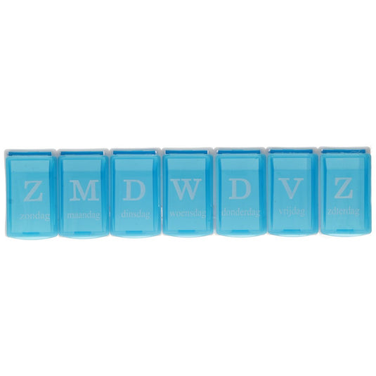 Jvdl pillendoos week 7 vakken blauw