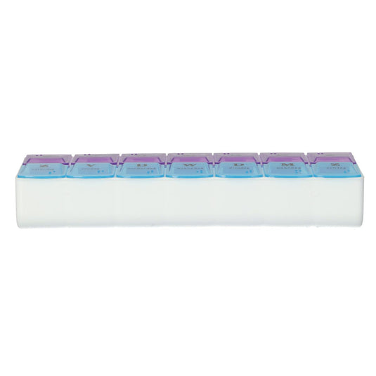 Jvdl pillendoos 7 dagen ochtend - avond blauw paars