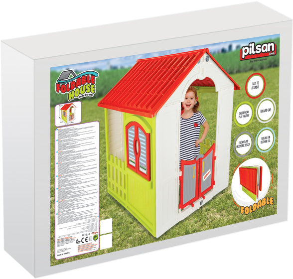 Load image into Gallery viewer, Pilsan Opvouwbaar Speelhuisje 110 x 92 x 109 cm Groen Wit Rood
