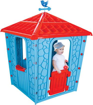Pilsan Stone Speelhuisje 114 x 114 x 151 cm Blauw Rood
