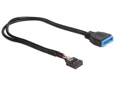 Delock usb 2.0 > 3.0 header adapter (zwart, 0,3 meter)