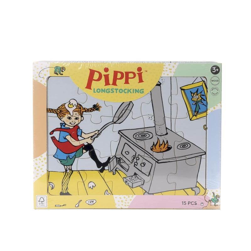 Load image into Gallery viewer, Ngk pippi laous - houten legpuzzel (15 stukjes)
