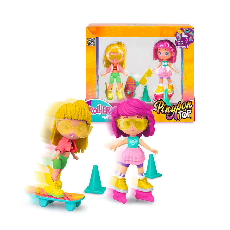 Afbeelding laden in galerijviewer, Pinypon top roller girls 11cm met deco mini tattoos
