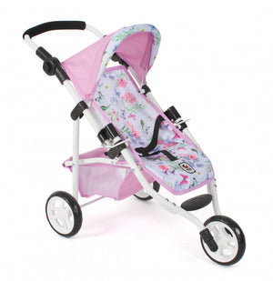 Bayer chic poppenbuggy jogging lola (bloemen wit roze)