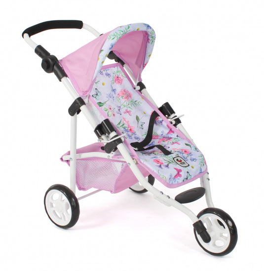 Bayer chic poppenbuggy jogging lola (bloemen wit roze)