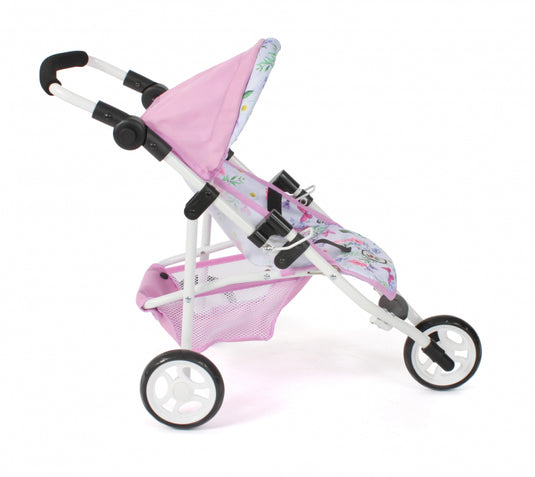Bayer chic poppenbuggy jogging lola (bloemen wit roze)