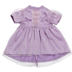 Skrallan poppenkleding feestjurk paars (36-40cm)