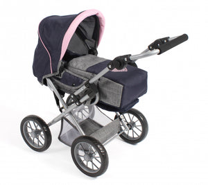 Bayer chic poppenwagen leni combi (donkerblauw met hartje)