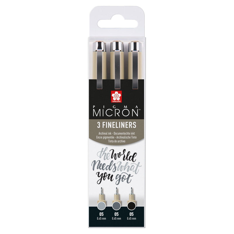 Load image into Gallery viewer, Sakura • pigma micron 05 fineliner set zwart grijs 3pcs
