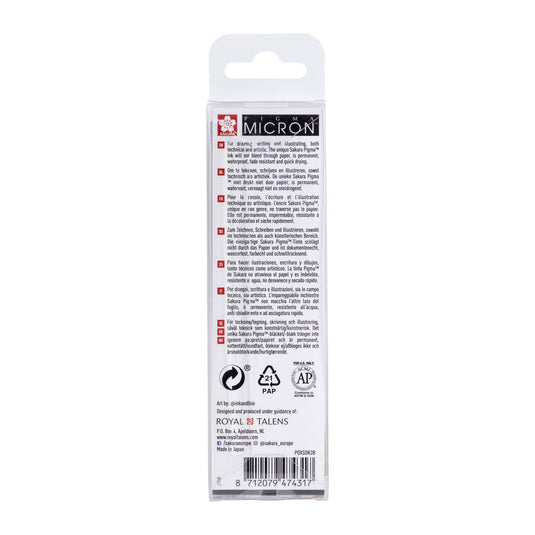 Sakura • pigma micron 05 fineliner set zwart grijs 3pcs