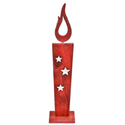 Load image into Gallery viewer, Beeld kaars led op batterij hout rood 36 cm | 12 stuks
