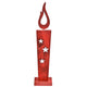 Beeld kaars led op batterij hout rood 36 cm | 12 stuks