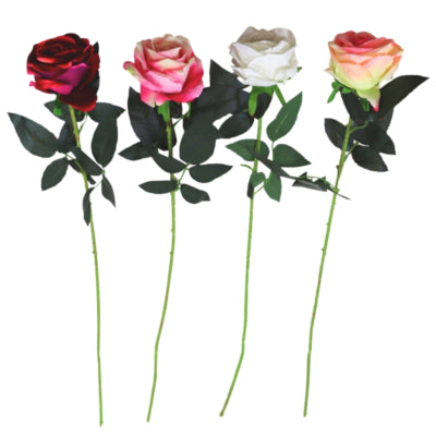 Load image into Gallery viewer, Kunstbloem roos 76 cm 4 assorti | 24 stuks
