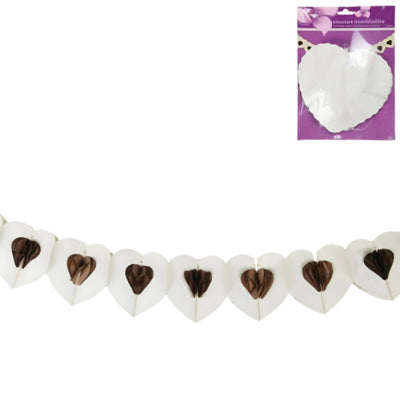 Load image into Gallery viewer, Slinger heart papier crème 4 m | 24 stuks
