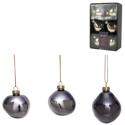 Laden Sie das Bild in Galerie -Viewer, Xmas by mooss xmas by moos kerstballen grijs 6 cm 6 stuks | 30 stuks
