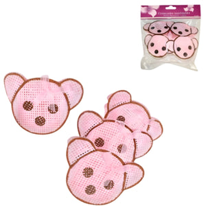Geschenkverpakking beer roze 9 cm set van 4 | 24 stuks