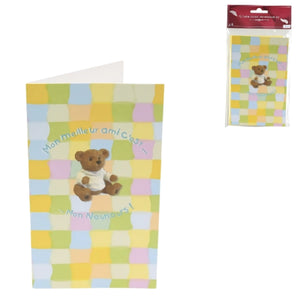 Kaarten teddybeer 17 cm diy set van 6 | 24 stuks