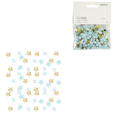 Afbeelding laden in galerijviewer, Amscan confetti ster folie blauw goudkleurig 14 g | 48 stuks
