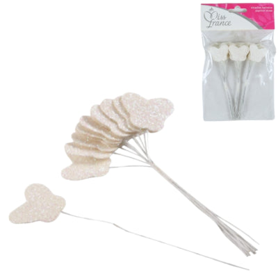 Load image into Gallery viewer, Miss france ballonbinders vlinder met glitter crème 13 cm 36 stuks | 24 stuks
