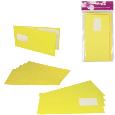 Load image into Gallery viewer, Kaarten met enveloppen geel 21 cm 5 stuks | 48 stuks
