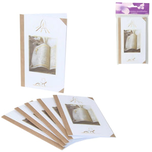 Kaarten religie wit bruin 17 cm diy set van 6 | 24 stuks